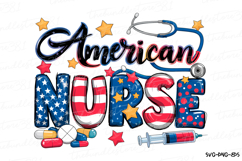 American Nurse Svg | 4th of July Svg | Svg Cut File Product Image 1
