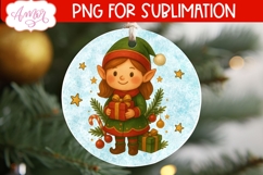 Christmas ornament PNG sublimation, Christmas elf ornament Product Image 3