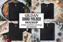 Gildan 5000 Folded Christmas Mockup, G5000 mockup Product Image 1
