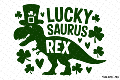 Lucky Saurus Rex Svg | St Patrick&#039;s day Design Product Image 1