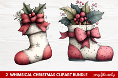 Whimsical Christmas Clipart | Cute Festive Holiday PNG Product Image 1