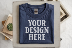 Military Green Gildan 5000 Flat Lay Tshirt Mockup, G5000 moc Product Image 1