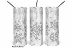 Christmas 20oz Skinny Tumbler Sublimation Design Winter PNG Product Image 1