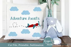 Adventure Awaits - Vintage Plane SVG, Sublimation, Printable Product Image 2