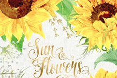 Sunflower Watercolor Flower clipart, Separate elements Product Image 2