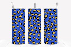 Royal Blue Leopard Print 20oz Skinny Tumbler Sublimation Product Image 1
