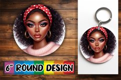 Whimsical Keychain Round Style, Love Girl Product Image 1