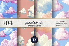 Pastel Cloud Pattern | Dreamy Sky Digital Paper Product Image 1