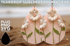 Glittering 3D Floral Fantasy Teardrop Earring Glossy Product Image 1