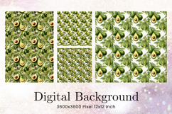 Avocado Seamless Pattern Fruit Background Wallpaper_164 Product Image 1