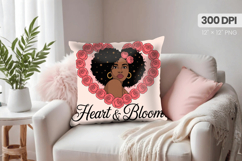 Afro Girl /Woman braided hair Pillow Design, Black Queen PNG Product Image 1