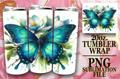 Vibrant Joy 20oz tumbler wrap, Butterfly Product Image 1