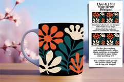 Trendy 15oz Mug Wrap Png Template , Flowers Product Image 1