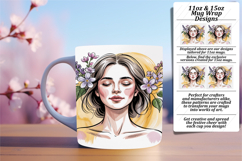 Vivid 11oz Mug Wrap Png Artwork , Beauty Woman Product Image 1
