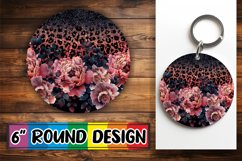 Radiant Glittery Petal Sublimation Circle: Keychain, Coaster Product Image 1