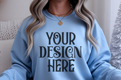 Christmas Gildan 18000 Light Blue Crewneck Sweatshirt Mockup Product Image 1