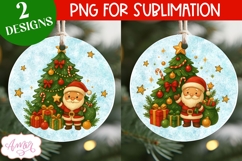 Christmas ornament PNG sublimation, Santa ornament PNG Product Image 1