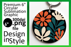 Creative Circle Design Keychain Template , Flowers Product Image 1
