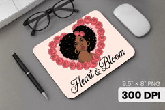 Afro Girl / Woman braided hair Mouse Pad, Black Queen PNG Product Image 1