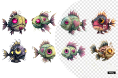 Cute Halloween Fish Clipart Product Image 1