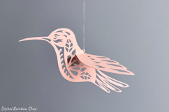 3D bird Paper Cut Template, spring ornament svg, DIY decor Product Image 3