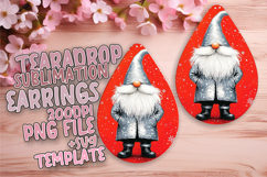 Creative Teardrop Earrings PNG for Sublimation , Gnome Product Image 1