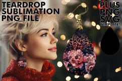 Glittery Leopard Teardrop Delights: Sublimation Charms Product Image 1