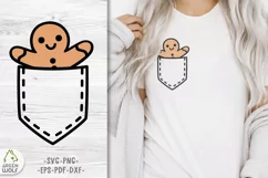 Gingerbread man svg Funny christmas t shirt svg Pocket svg Product Image 1