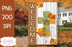 Welcome garden flag sublimation, Christian garden flag PNG Product Image 1