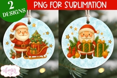 Christmas ornament PNG sublimation, Santa ornaments PNG Product Image 1