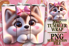 SERENE MOMENTS 20oz TUMBLER WRAP, 3D Dog Product Image 1