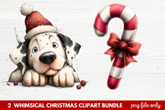 Whimsical Christmas Clipart | Cute Festive Holiday PNG Product Image 1