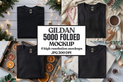 Gildan 5000 Folded Christmas Mockup, G5000 mockup Product Image 1