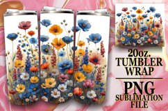 Whimsical Floral Tumbler Wrap for Spring Product Image 1