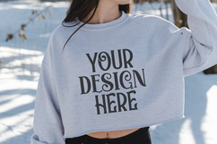 Sport Grey Gildan 18000 Mockup, Sweatshirt Crewneck Mockups Product Image 1
