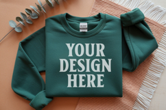 Forest Green Gildan 18000 Folded Flat Lay Mockups Product Image 1