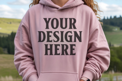 Light Pink Gildan 18500 Hoodie Mockup, G18000 Hoodie Mod Product Image 1