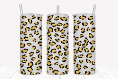 Silver Leopard Print 20oz Skinny Tumbler Sublimation Product Image 1