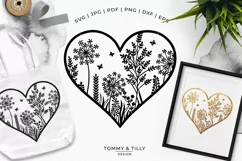 Meadow Heart - Papercut Template SVG EPS DXF PNG PDF JPG Product Image 2