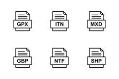 Set Of File Formats Icons Product Image 1