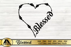 Blessed SVG PNG EPS DXF Thanksgiving SVG Floral Heart SVG Product Image 2