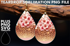 Playful TEARDROP Earrings Art PNG, Leopard Prints Product Image 1