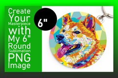 Artistic Colorful Dog Round Design Keychain Pattern Product Image 1