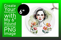 Vibrant Round Design Keychain PNG , Beauty Woman Product Image 1