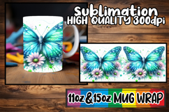 Magical moments 11oz 15oz mug wrap, Butterfly Product Image 1