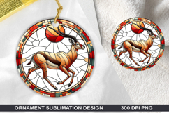 Cute Deer Stained Glass Ornament PNG, Digital Download File Product Image 1