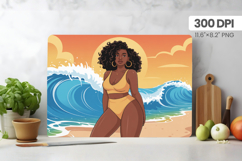 Afro Girl/Woman Melanin braided hair Cutting Board PNG Desig Product Image 1