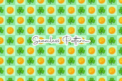 Lucky Coin Shamrock Checker Pattern - Leprechaun &amp; Clovers Product Image 1