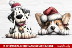 Whimsical Christmas Clipart | Cute Festive Holiday PNG Product Image 1