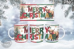 Merry Christmas Mug Wrap - Christmas Mug Sublimation Product Image 1